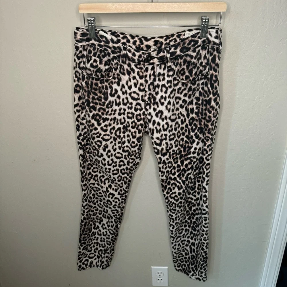 RAG & BONE Boyfriend Jeans Snow Leopard Print Mid-Rise Loose Fit Ankle Denim 27 - Picture 6 of 13